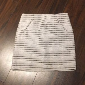 {LOFT} black and gray striped textured skirt